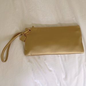 Herve Leger - Satin Gold Wristlet Clutch